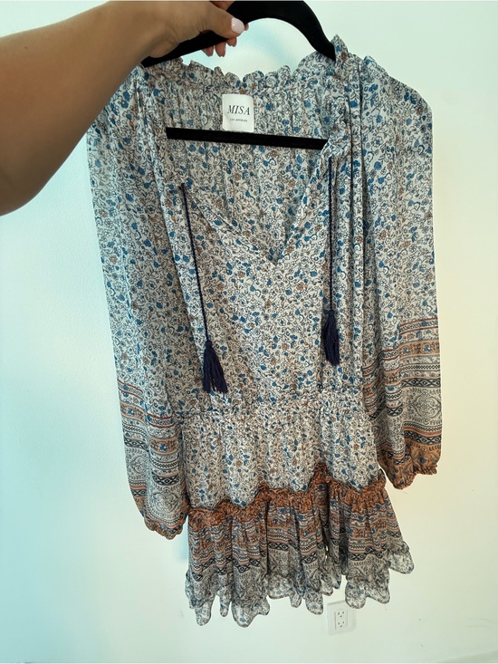 Misa Los Angeles Dresses & Skirts - Misa Los Angeles Blue and Brown Floral Mini Dress